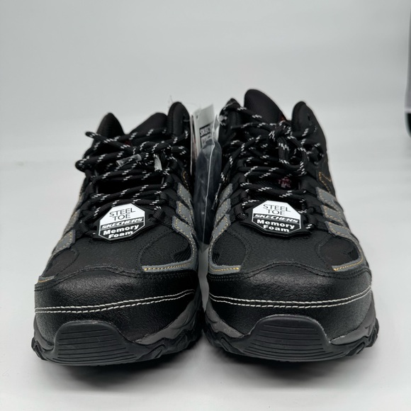 Skechers Men's 7.5 Work Relaxed Fit Holdredge Rebem Steel Toe Boots Style 77108 - Picture 2 of 12